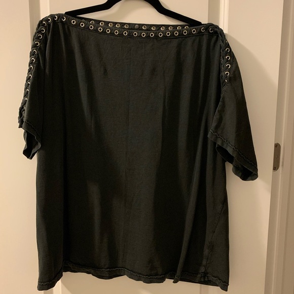 Diesel loose size small - gray tie up shoulder top - Picture 2 of 4